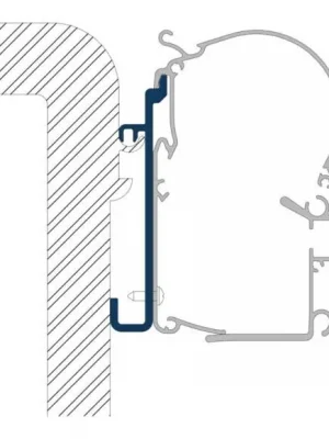 Adaptér na uchycení markýzy Dometic PR1100 a PR1500 delky 260-350 cm na stěnu obytných vozů Rapido 7/8/9 Značkový