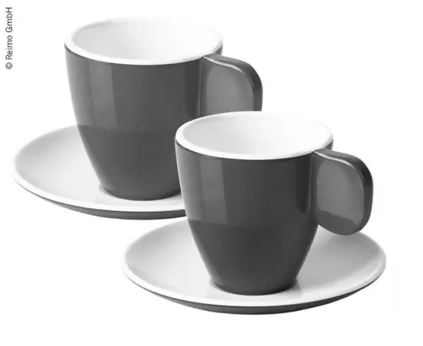 Rychlé Dodání Sada melaminových šálků na espresso CAMP4, antracit / bílá, 75 ml, 2ks