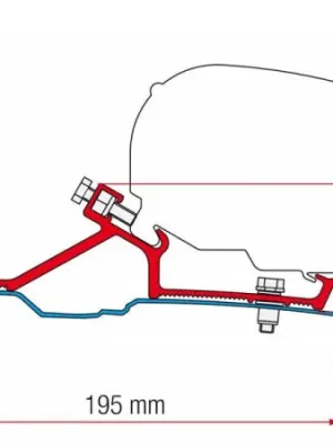 Zlevněný Adaptér na uchycení markýzy Fiamma F65S a F80S na střechu Renault Master/Opel Movano/Nissan NV400 L2/L3/H2 (2010-2021)