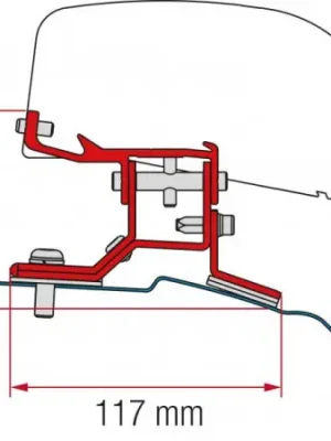 Akční Cena Adaptér na uchycení markýzy Fiamma F40 Van na střechu Ford Transit Custom L2/H1 (2012-) černý