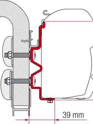 Adaptér na uchycení markýzy Fiamma F45 a F70 délka 450 cm na stěnu Hobby/Hymer Camp Cenová Bomba