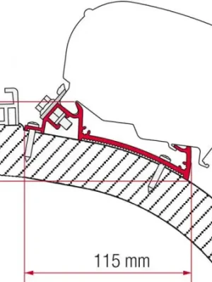 Akční Cena Adaptér na uchycení markýzy Fiamma F65 a F80 delky 490 cm na střechu Carthago Chic