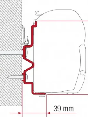 Adaptér na uchycení markýzy Fiamma F45 delky 450 cm na stěnu Rapido Serie 9/10 (2011-) Nová Kolekce