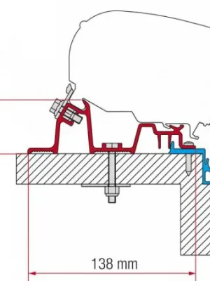 Adaptér Hobby Excellent per uchycení markýzy Fiamma F65 na střechu karavanu Akce