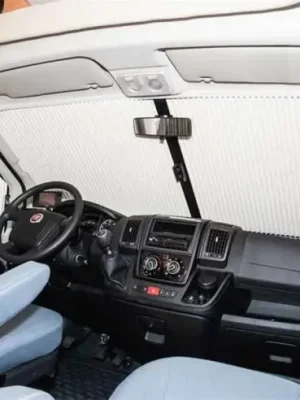 Zatemňovací žaluzie na přední okno z plisované látky REMIfront IV pro Ford Transit Custom V362 (2012-) šedá Cenově Výhodný