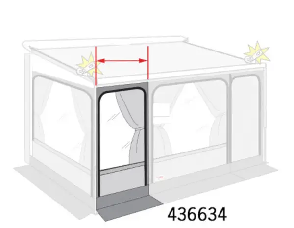 Rozšiřující sada přední části pro markýzové přístřešky / Privacy Room - 130/440cm Cenová Bomba