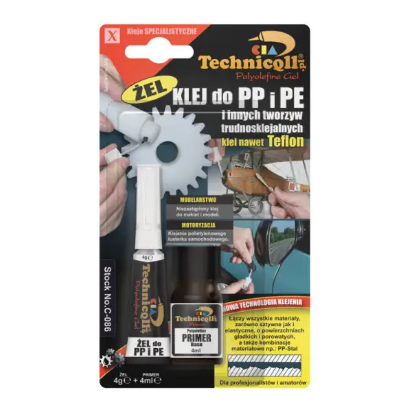 Lepidlo gelové PP, PE a PTFE TECHNICQLL 4g+4ml Nejlepší Volba