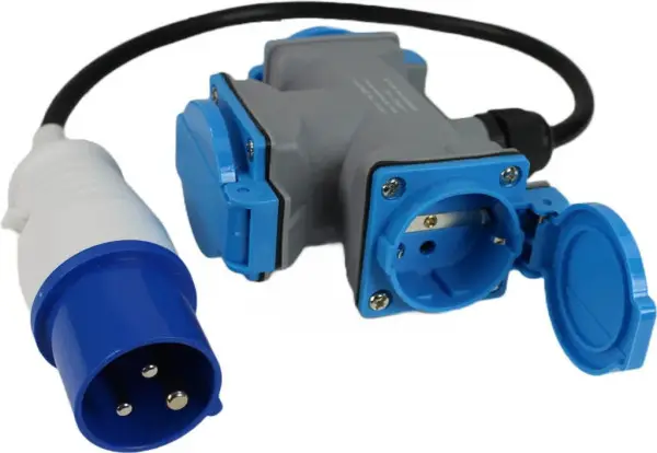 Adaptér kabelový CEEzástrčka/3xSCHUKOzásuvka 0.5m 3x2.5mm2 16A 230V IP44 Zlevněný