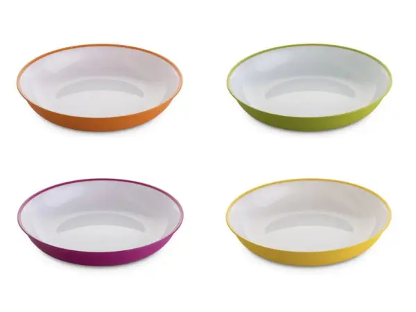 Objednat Nyní Set plastových nerozbitných talířů Omada Sanaliving Soup Plate 20x4cm 4ks mix barev