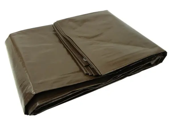 Plachta standard extra hrubá 200g/m2, 4x5m, hnědá Výhodná Nabídka