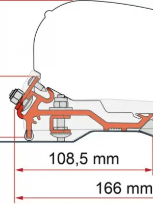 Akce Fiamma Kit Ducato/Jumper/Boxer pro F80s, od 2006, 2 držáky 26cm (centimetry), 1H.12cm (centimetry)