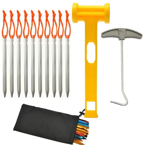 Kolíky stanové, hliník + plast, 10ks, 18 cm, Kamper Autentický
