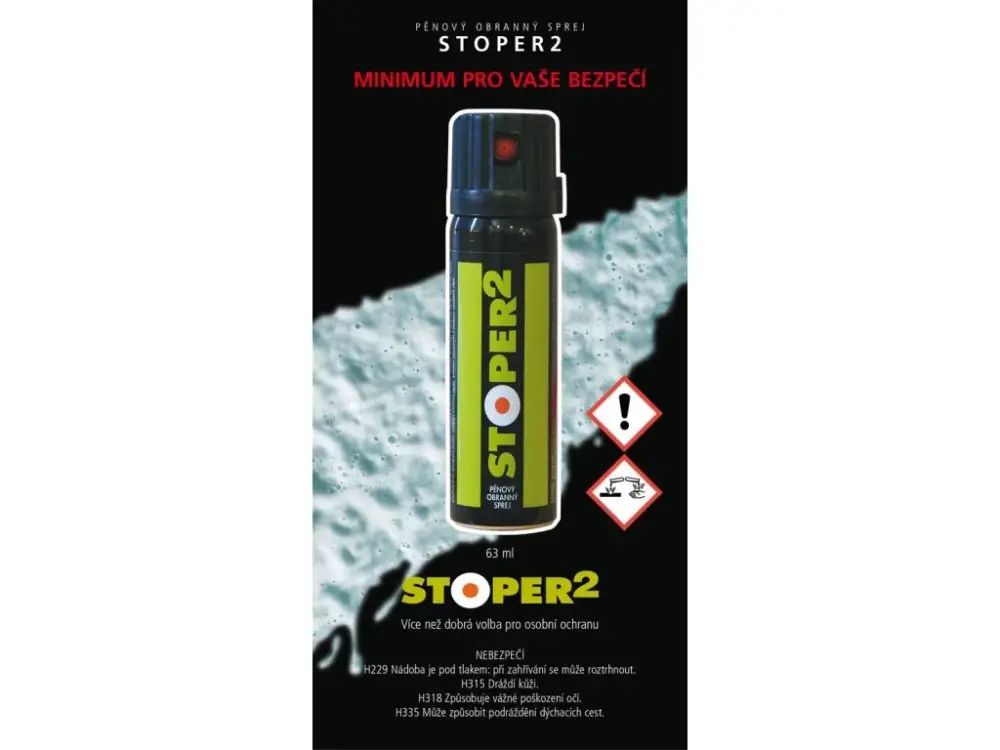 Pepřový obranný sprej STOPER2 pěnový 63 ml Horká Nabídka