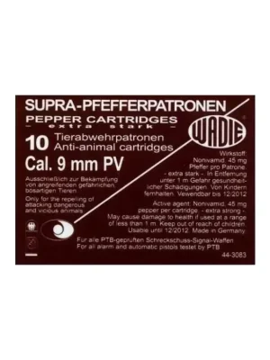 Bezpečná Platba Náboj WADIE pepřový 9mm revolver - 10 ks