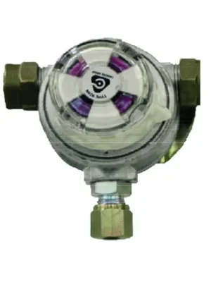 Regulátor tlaku plynu 50 mbar - bez testovacího ventilu pro dvě lahve, 8 mm potrubí Levný