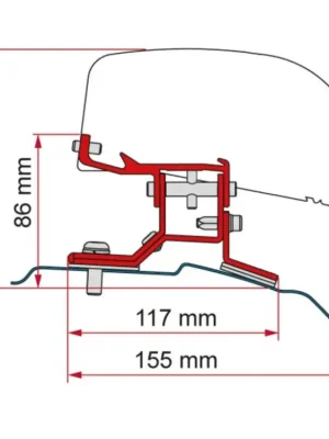 Adaptér pro střešní markýzu F40van Ford Transit Custom L2 Aktuální
