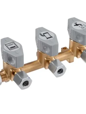 Cenová Bomba Třícestný uzavíratelný ventil GOK - vstup 10 mm, výstupy 8 mm