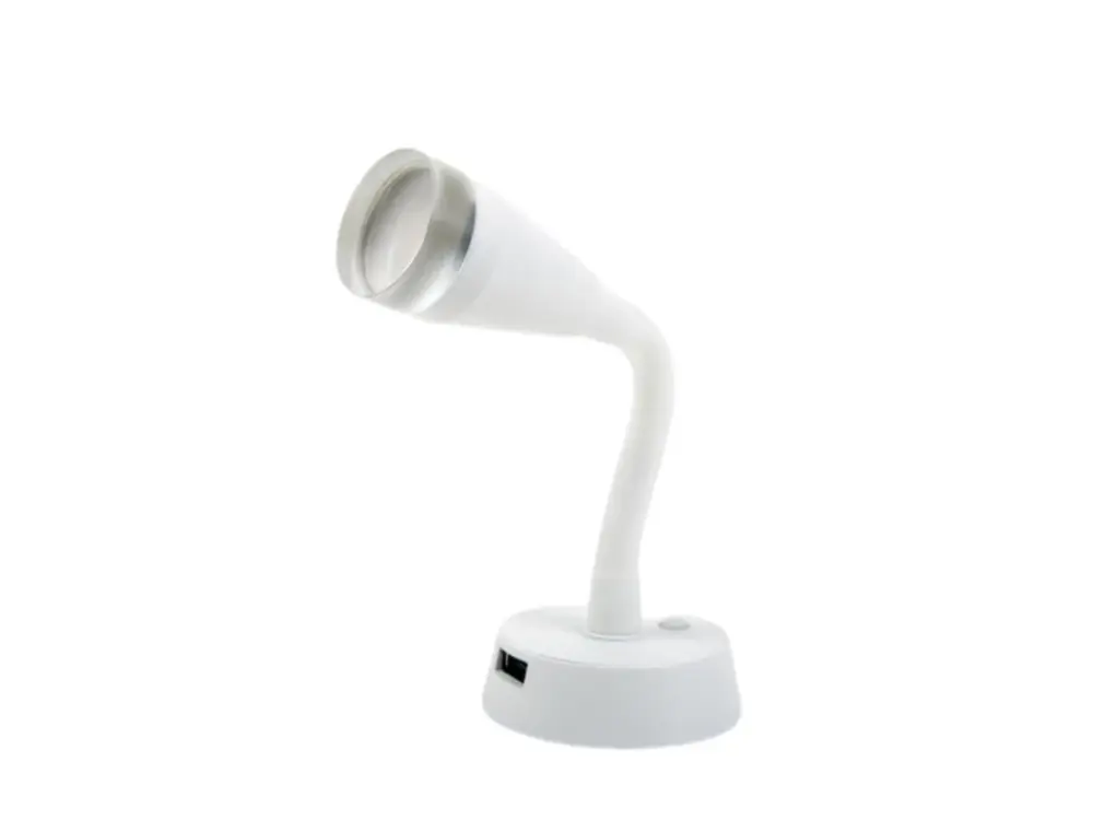 LED lampička Carbest s ohebným ramenem a USB zásuvkou pro nabíjení Oblíbený