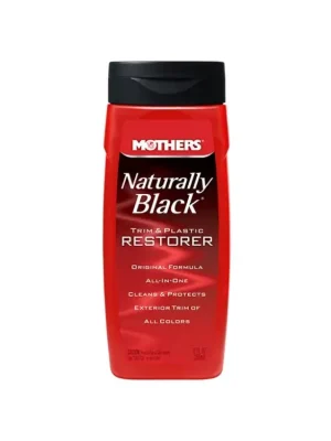 Autentický Mothers Naturally Black Trim and Plastic Restorer - oživovač nelakovaných plastů tekutý, 355 ml
