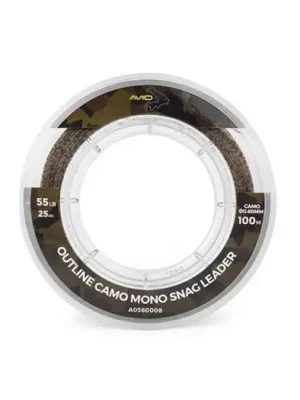 Akce Avid Carp Šokový Vlasec Outline Camo Mono Snag Leader 100 m