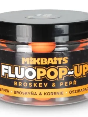 Akční Cena Mikbaits Plovoucí Boilie Fluo Broskev Pepř 150 ml - 18 mm