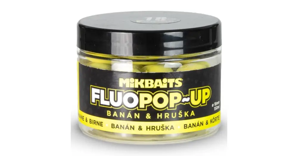 Rychlé Dodání Mikbaits Plovoucí Boilie Fluo Banán Hruška 150 ml - 18 mm