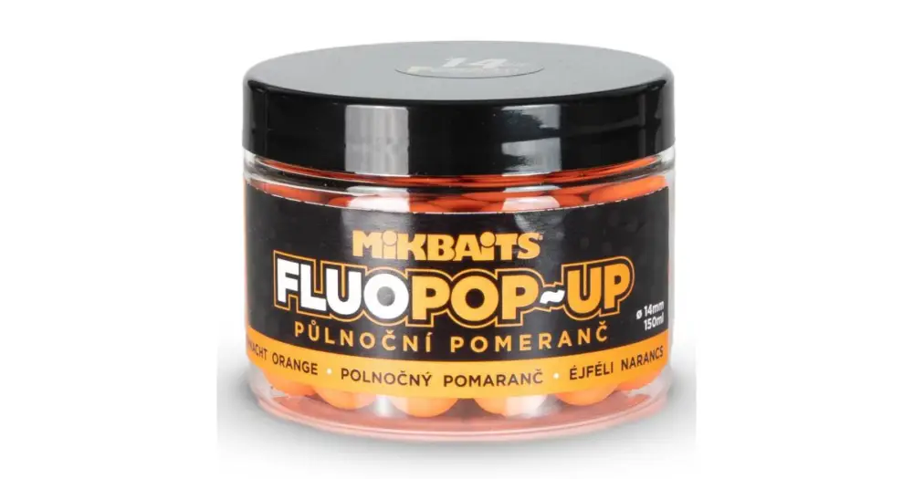 Mikbaits Plovoucí Boilie Fluo Půlnoční pomeranč 150 ml Vrácení Zdarma