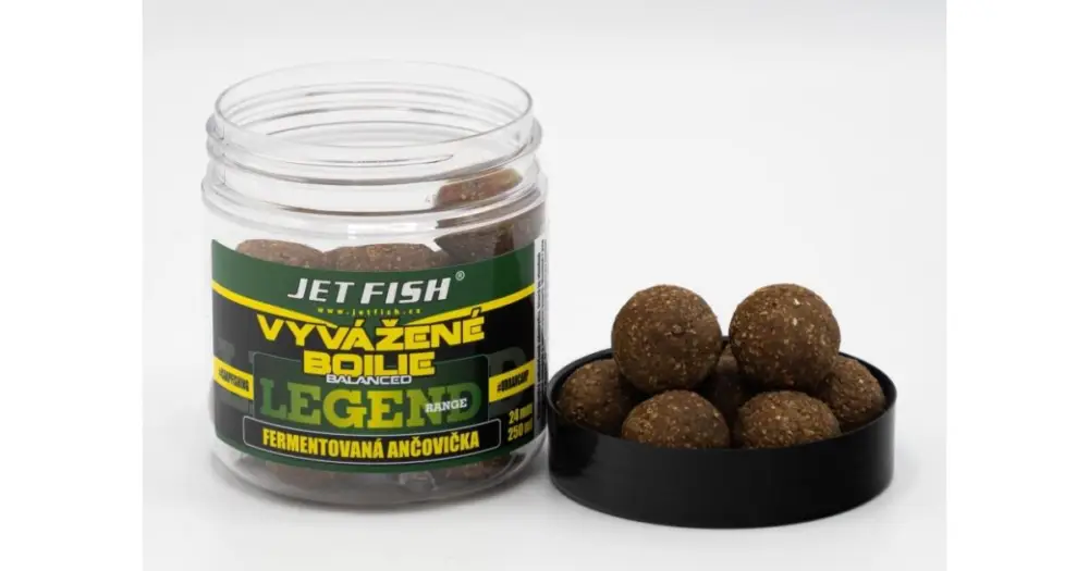 Novinka Jet Fish Vyvážené Boilie Legend Range Fermentovaná Ančovička 250 ml - 24 mm