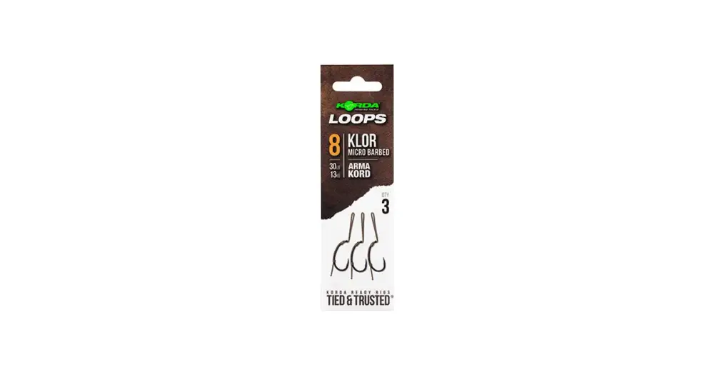Korda Hotové Montáže Loop Rigs Klor - Háček 8 Nosnost 30 lb Vrácení Zdarma