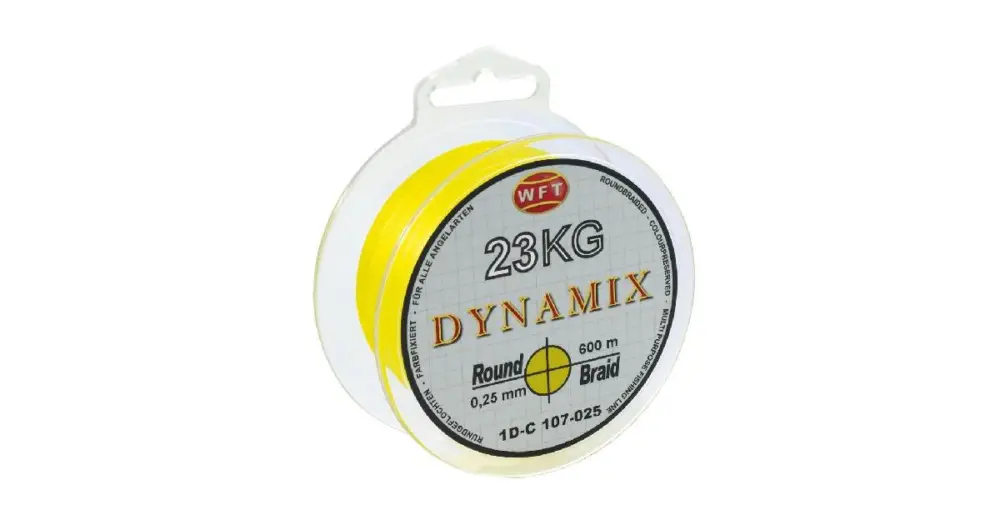 Nová Kolekce WFT Splétaná Šňůra Round Dynamix KG Žlutá 300 m - 0,08 mm 7 kg