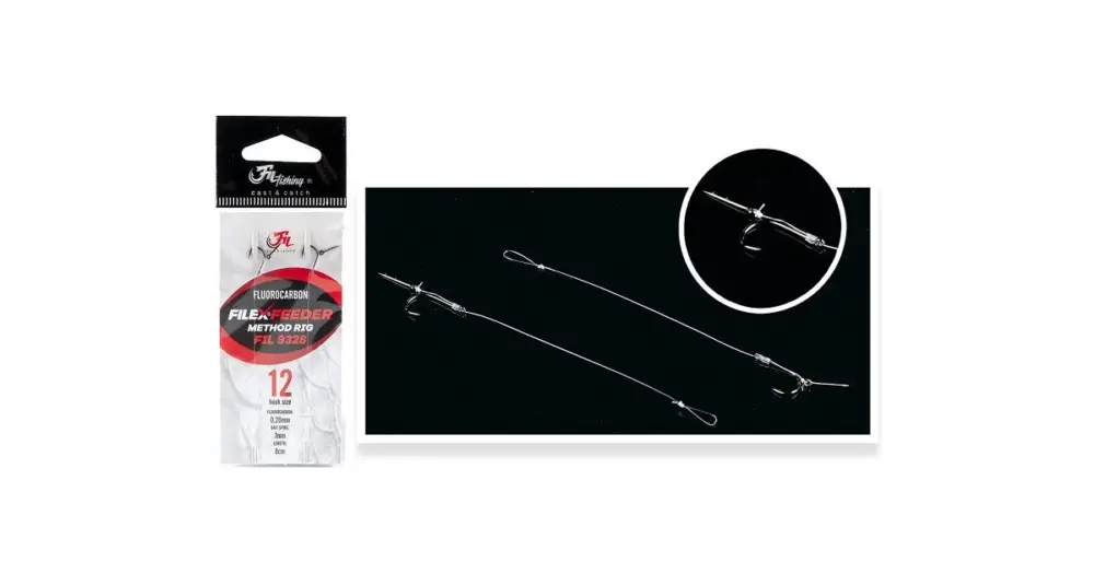 Filfishing Návazec Method Feeder Fluorocarbon Rig 2 ks - Průměr 0,18 mm Velikost háčku 10 Objednat Nyní