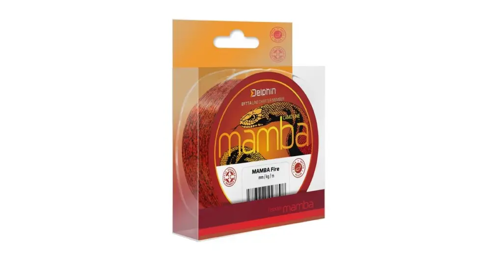 Tovární Cena Delphin Vlasec Mamba Feeder Fire - Průměr 0,28 mm / Nosnost 6,1 kg / Návin 200 m