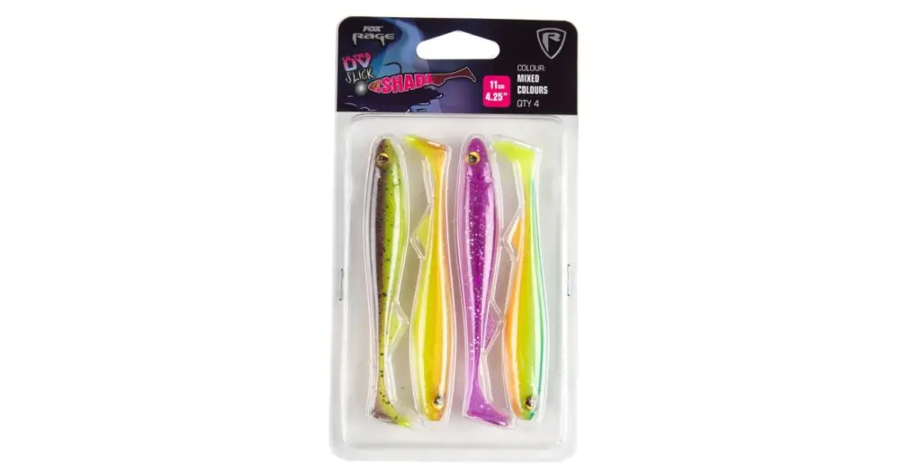 Fox Rage Gumová Nástraha Slick Shad UV Mixed Colour Packs - Délka 13 cm Pouze Dnes