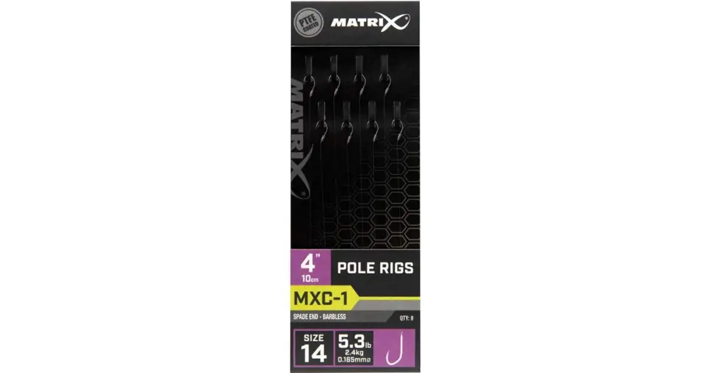 Matrix Návazec MXC-1 Pole Rig Barbless 10 cm - Size 14 0,165 mm Autentický