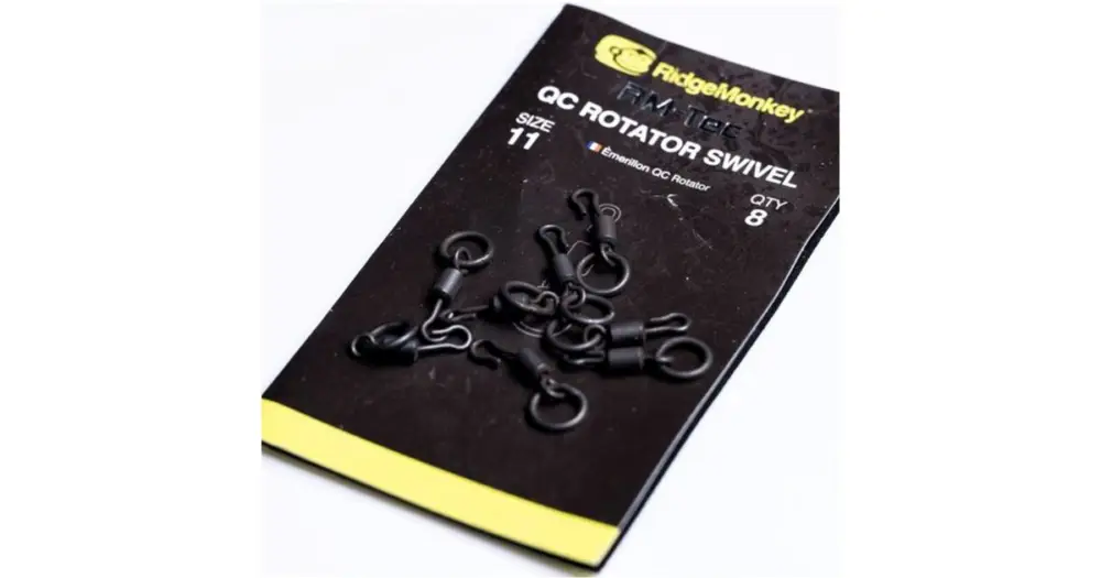 Sleva RidgeMonkey Rychlovýměnný Obratlík RM-Tec Quick Change Rotator Swivel 8 ks Velikost 11