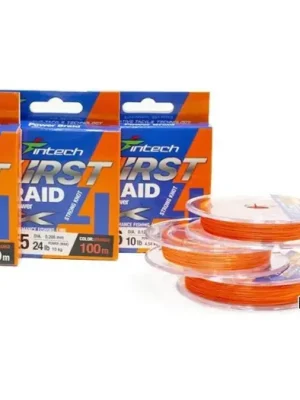 Akční Cena Intech First Splétaná Šňůra Braided Line Braid X4 Orange 150 m - 0,26 mm 15 kg