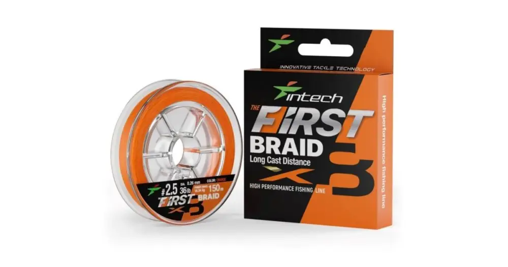 Intech First Splétaná Šňůra Braided Line Braid X8 Orange 150 m - 0,205 mm 11,79 kg Jen Po Omezenou Doba