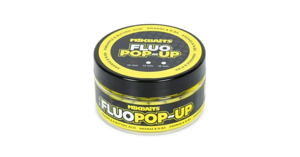 Mikbaits Mini Plovoucí Boilie Fluo 100 ml 10 mm - Ananas N-BA Dokud Zásoby Vydrží