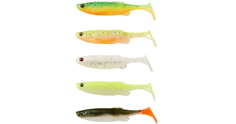 Hit Sezóny Savage Gear Gumová Nástraha Fat Minnow T Tail Darkwater Mix 5 ks - 9 cm 7 g