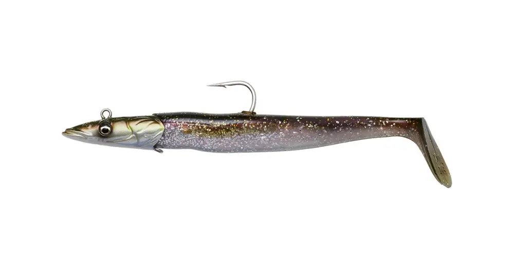 Nová Kolekce Savage Gear Gumová Nástraha Sandeel V2 Sinking Green Silver 2+1 - 12 cm 22 g