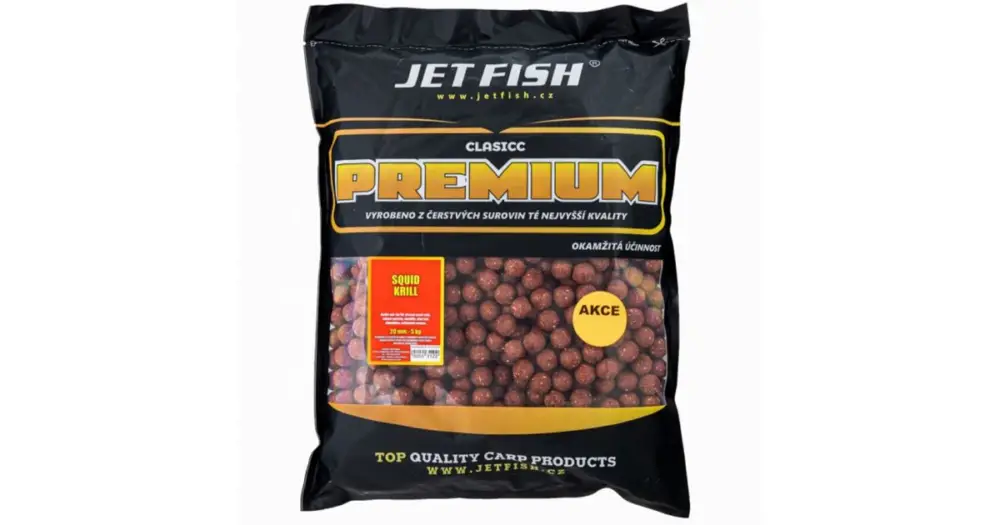 Oblíbený Jet Fish Boilie Premium Clasicc 5 kg 24 mm - Squid / Krill