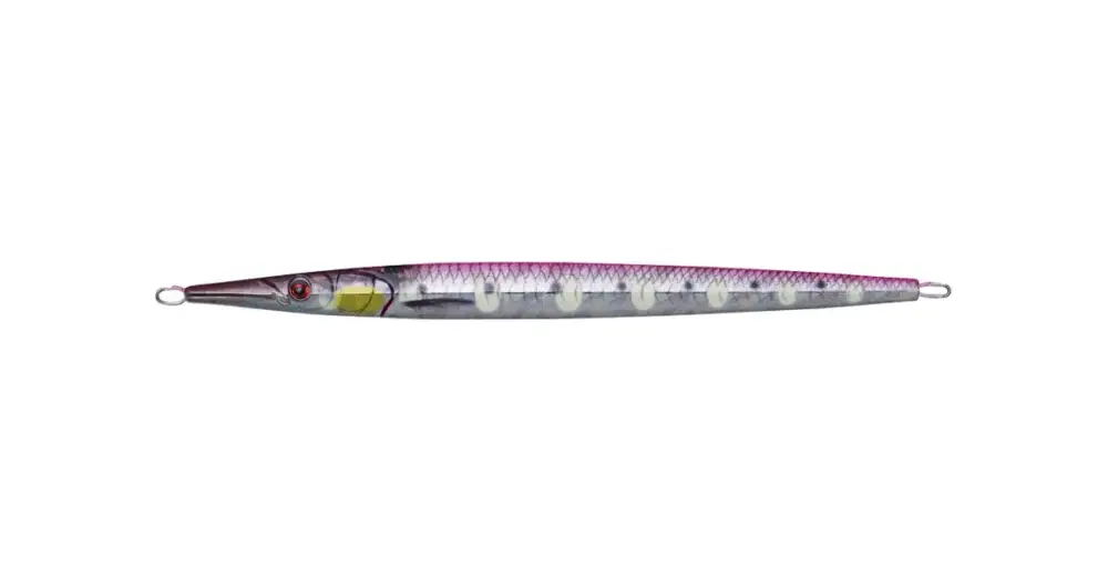 Horká Nabídka Savage Gear 3D Needle Jig Sinking Pink Flash Glow Dots PHP - 15 cm 40 g