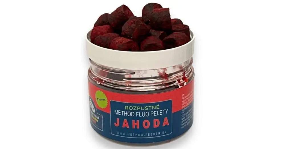 Method Feeder Fans Pelety Rozpustné Method Fluo 14 mm 150 ml - Jahoda Jen Po Omezenou Doba