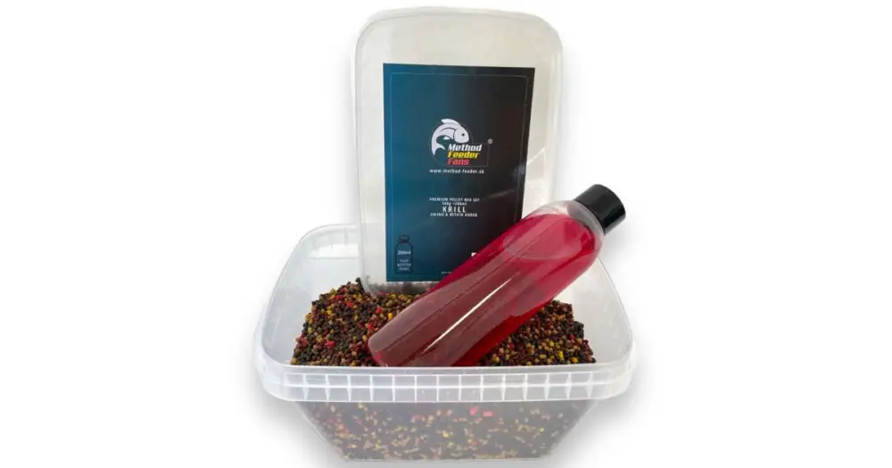 Přímo Od Výrobce Method Feeder Fans Pellet Mix Set Fluo 2 mm 500 g + Fluo Booster 200 ml - Krill