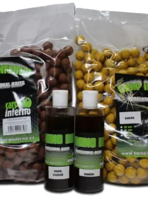 Akční Nabídka Carp Inferno Boilies Light Line 3 kg + 250 ml Booster - Krab Oliheň