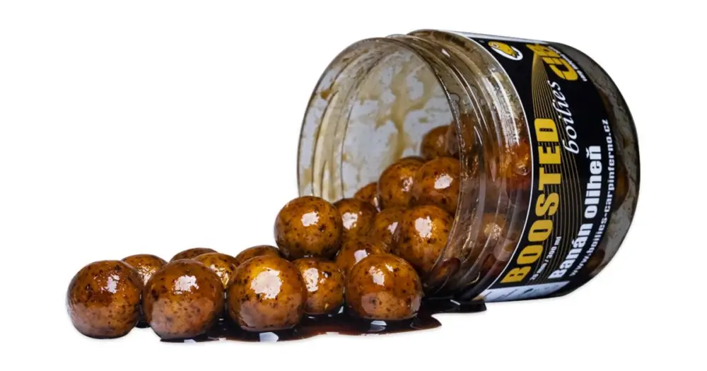 Carp Inferno Boosted Boilies Nutra Line 300 ml 20 mm Banán Oliheň Aktuální