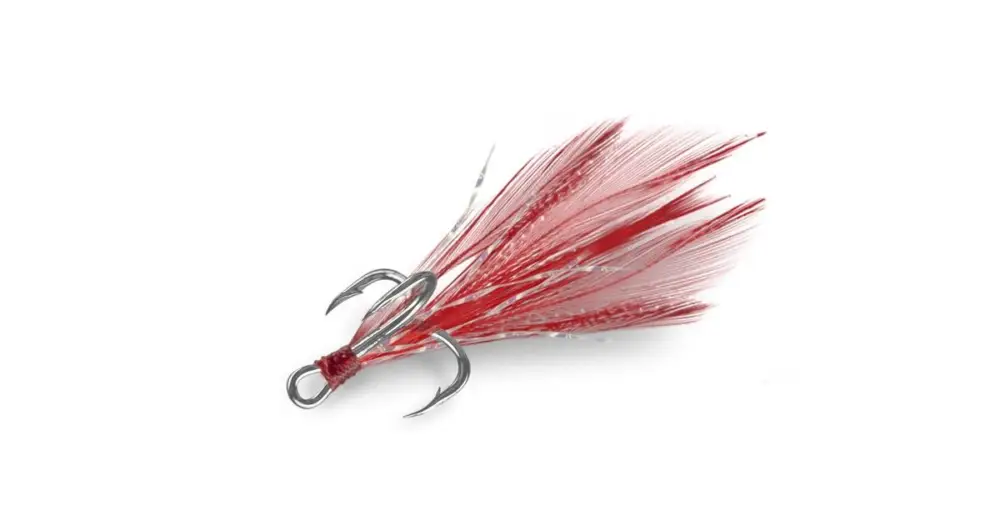 Vrácení Zdarma Delphin Trojháček Bird Hook Triple Červená Pírka 3 ks - Velikost 6