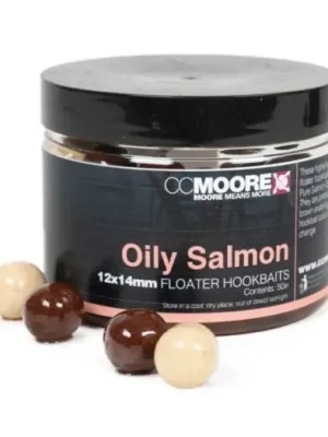 Akce CC Moore Pop Up Pelety v Dipu Oily Salmon Floater Hookbaits 12x14 mm 50 ks