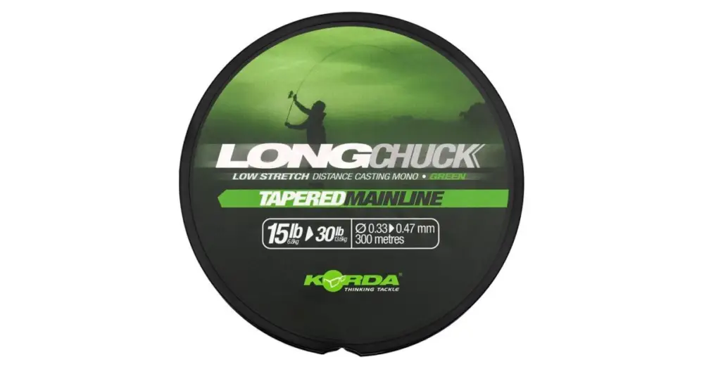Korda Ujímaný Vlasec LongChuck Tapered Mainline Green - 0,33-0,47 mm 15-30 lb Nová Kolekce