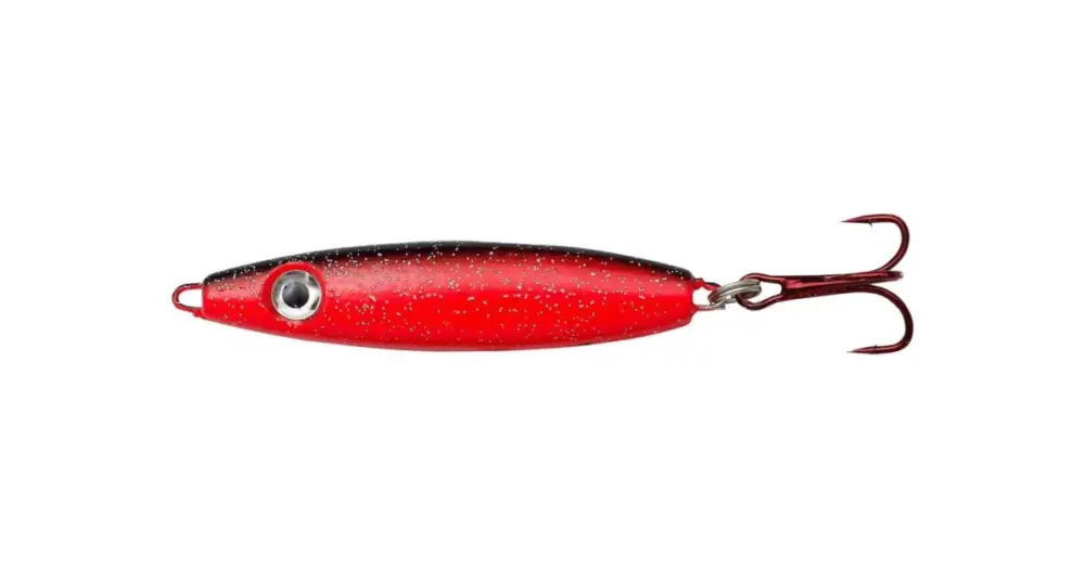 Finální Výprodej Kinetic Pilker Crazy Herring Red Black Glitter - Hmotnost 28 g Velikost Háčku 6